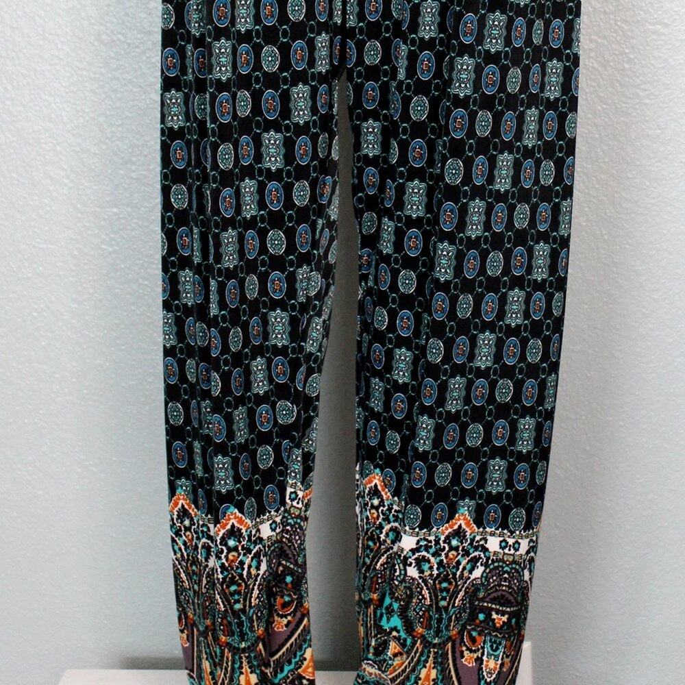Boho Jumpsuit with Leather Straps and Embellishments Size L/XL - Picture 4 of 11